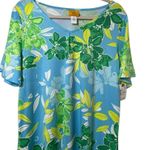 Ruby Rd NWT  V Neck Short Sleeve Swing Hawaiian Floral Print Dress Size Small Photo 3