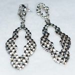 Source Unknown Boho Chic Hammered Silver Tone Statement Dangle/Drop Post Earrings Like New Photo 0