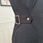 Karen Millen Black Sheath Moto Pencil Dress Silver Offset Zipper Snap $298 8 Photo 6