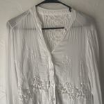 Y2k Women's Size Medium Dainty White Fairy‎ Romantic Sequin Light Sheer Blouse Photo 0