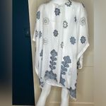 J Jill Bohemian White & Blue Print Ocean Breeze Poncho, NWT. Photo 3