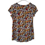 Joe Boxer Womens Pullover Stretch Short Cap Sleeve Top Multicolor Floral Sz M Photo 1