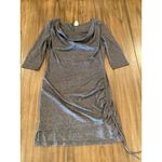 Bench  Restore 3/4  sleeve mini Dress grey marl cowl neck and side tie detail Photo 2