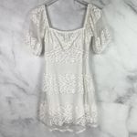 Free People Be Your Baby Lace Puff Sleeve Babydoll Mini Dress Boho Cottage White Photo 4