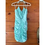 Lulus  Confident Allure Mint Green Ruched Lace-Up Bodycon Mini Dress Party Size L Photo 3