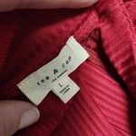 Tea & Cup  Crimson Ribbed Lace Up Bell Sleeve Cropped Mockneck Top Size Large Photo 6