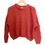 Pull & Bear  Sweater Pumpkin Fall Chenille Popcorn Pullover Women’s Size Medium Photo 0
