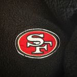NFL 49ers Women’s Medium Sherpa Hoodie Zip Up Black Teddy Fleece Jacket Photo 4
