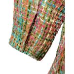 Komfit Colorful Tweed Double Breasted‎ Blazer Size Large Career Retro Old Money Green Photo 9