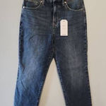 EXPRESS NWT High Rise Raw Hem Flexx Straight Ankle Jeans Women's S Short Photo 0