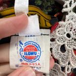 Vintage Breli II Dress Navy Blue Red Floral Size M Lace Collar Midi Belt Pleated Size M Photo 5