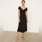 Vince NWOT Short Sleeve Black Off-the-Shoulder Midi Faux Wrap Dress size XS Photo 3
