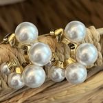 Anthropologie Lake Life Chunky Ascending Pearl Hoop Earrings Photo 7