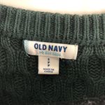 Old Navy Womens Sweater Chunky Cable Knit Cotton Blend Dark Green S Photo 2