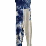 Women’s Tie Dye Stretchy Jumpsuit Open Back Size Small Summer Vacation Party Blue Photo 2