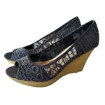 American Eagle  Women’s Open Toe Wedges Black Size 11 4” Wedge Heel NWOT. Photo 1