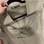 ZARA NWOT  taupe linen cut out mini dress Photo 3