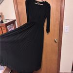 Taylor Black Long Sleeve Pleated Dress Size 8 Photo 5