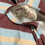 Free People  Stripe Brown & Blue Linen Blend Sarong(One Size) Photo 3