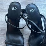 BP  Ankle Black Strap Platform Heels Vegan Sexy Sandals 8.5 Photo 10