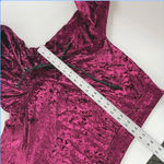 Emma & Sam  Hoodie Womens‎ Medium Pink Red Crushed Velvet Cropped Sweater Photo 8