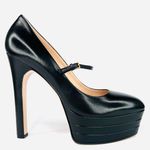 Gucci Plato Malaga Leather Platform Mary Jane Marmont Heel Pumps Size EU 41 Photo 0