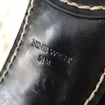 Nine West Suede Moccasin Ankle Boot Bootie Black Chunky Heel Leather Size 5.5 Photo 8