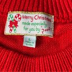 Poof! Red Christmas Sweater with Candy Cane Design Large Photo 3