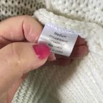 Harper Heritage size M loose weave oversized balloon popcorn sleeves cardigan. White Size M Photo 7