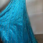 Tiffany Prom dress/ gown blue lots of bedazzled size 8 Photo 6