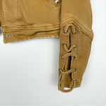 Free People  Shrunken Vintage Twill Distressed Jacket Photo 4