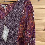NWT World Market Size L/XL Bohemian V Neck Paisley Mixed Pattern Dress Red Size L Photo 6