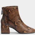 Bershka NEW  Snakeskin print mid-heel ankle boots SZ-6.5 Photo 3