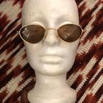 90s Y2K Retro Preppy Academia Gold Brown oval round metal sunglasses indie boho whimsy hippie festival Unisex Photo 1