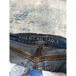 American Eagle  Distressed Floral Embroidered High Rise Denim Mom Shorts Size 00 Photo 3