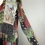 Desigual Womens Chiffon Patchwork Tiered Dress Size M Medium Long Sleeve Photo 2