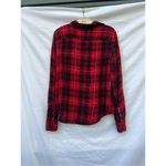 CHAPS  Red And Black Plaid Button Up Shirt Woman’s Large Photo 6