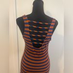 Jella Couture -Maxi‎ stripe orange and navy-blue dress Photo 2
