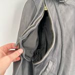 Barney’s Gray Leather‎ hooded convertible jacket moto Helena Christensen small Gray Photo 10