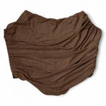Y2K Brown Ruched Corset Top Sleeveless Cropped Bustier Tank Photo 0