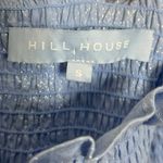 Hill House Nesli Nap Dress Women’s Small Metallic Blue Smocked Puff Sleeve Midi Photo 9