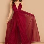 SheIn Long Red Low Cut Gown Photo 0