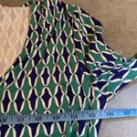 BODEN Green Blue Print Jersey Knit Long Sleeves ELODIE Wrap Shirt Top Size 10 Photo 4