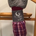 2/$20 PJ Couture Purple Plaid Fuzzy Socks No Slip S/M Photo 0