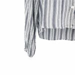 American Eagle White Striped Button Down Shirt S Photo 3