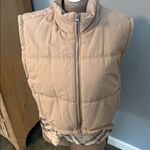 Thread & Supply Beige Full Zip Quilted Puffer Short Vest Tan Size L Photo 2