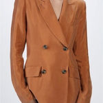 SMYTHE Tan Desert Double Breasted Tuck In Blazer Jacket Chic Western Size XS/S Photo 0
