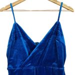 Lulus NWT Luxurious Attitude Mini Dress Womens S Blue Velvet Surplice Bodycon Photo 3