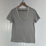 AG Adriano Goldschmied Striped Tee XS Scoop Neck Soft Cotton Y2K Minimalist Photo 0