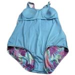 Lands' End Tropical Floral Tugless Low Leg Soft Cup One Piece Swimsuit Size 18 Photo 7